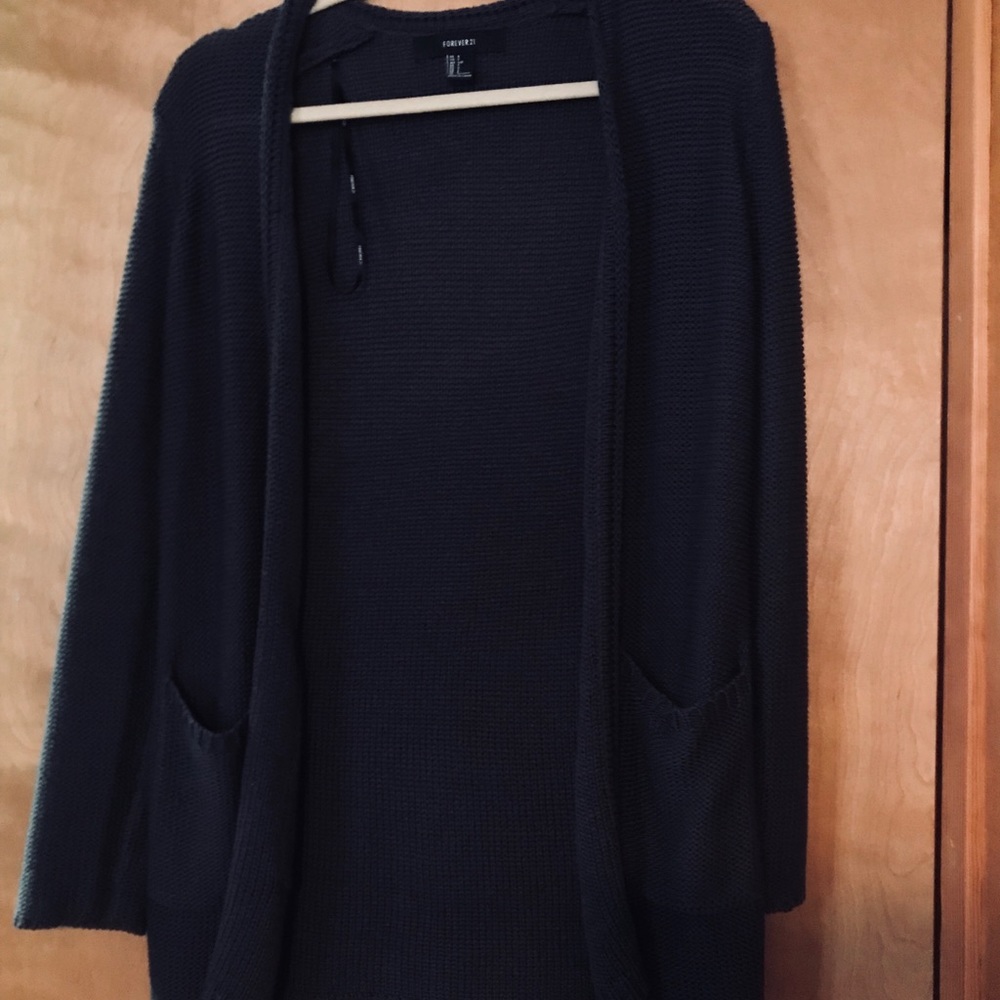 Dark grey knitted cardigan